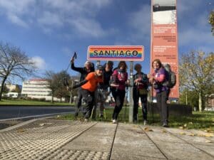 Bij het bord van Santiago